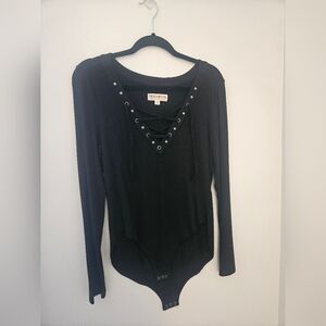 Idyllwind Black Lace Up Bodysuit